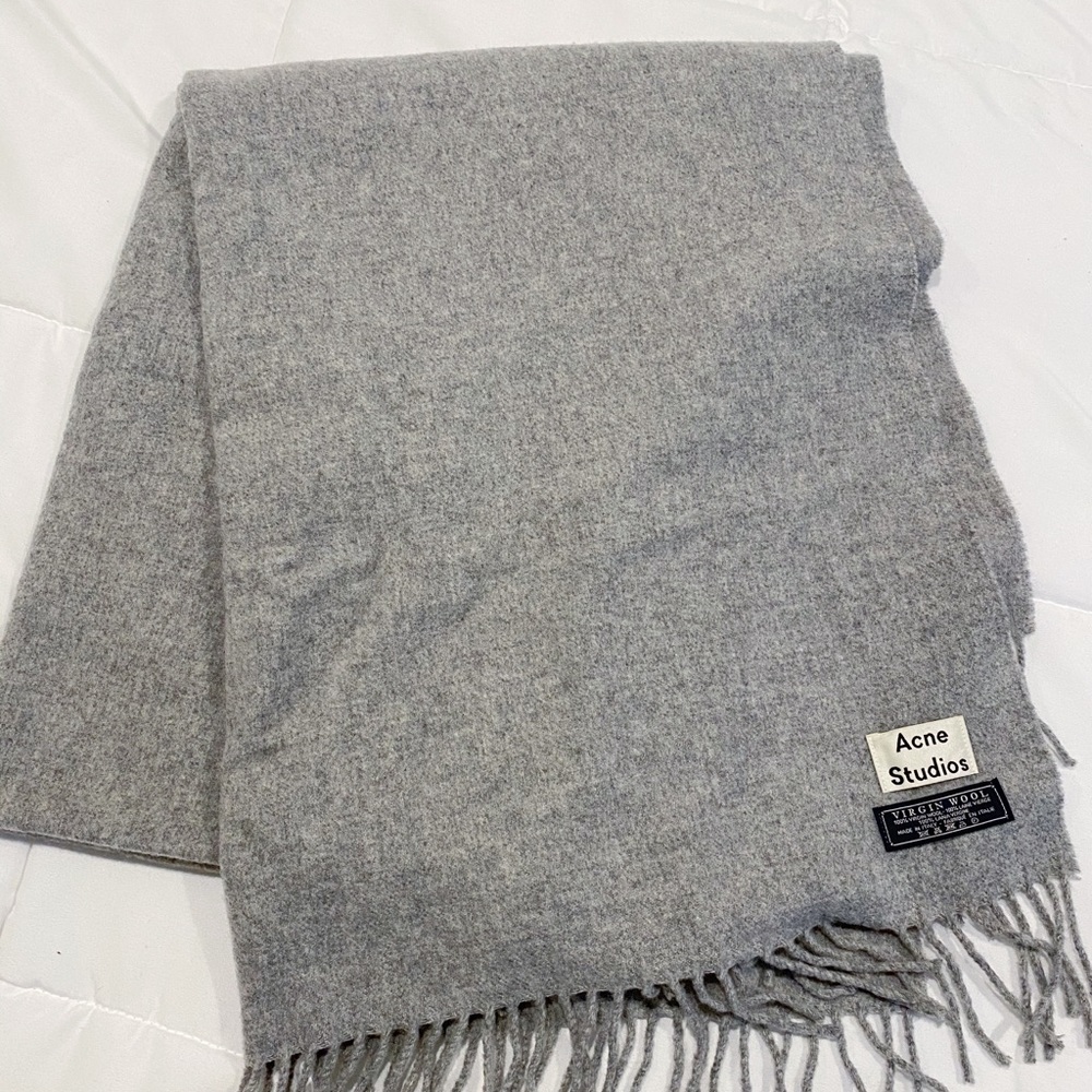 Acne Studios Virgin Wool Grey Scarf